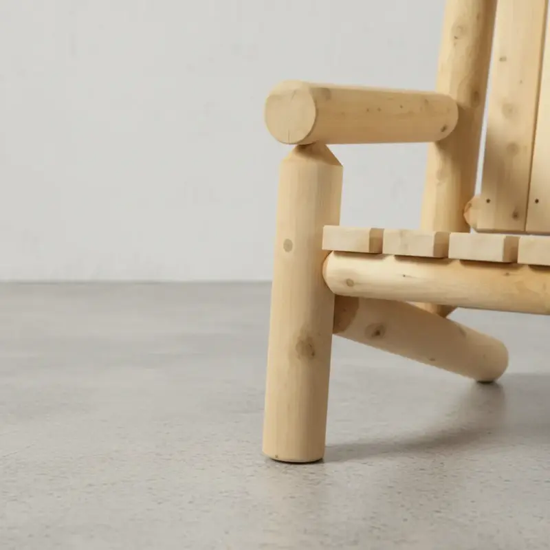 penwood furniture cedar adirondack log chair medium close up