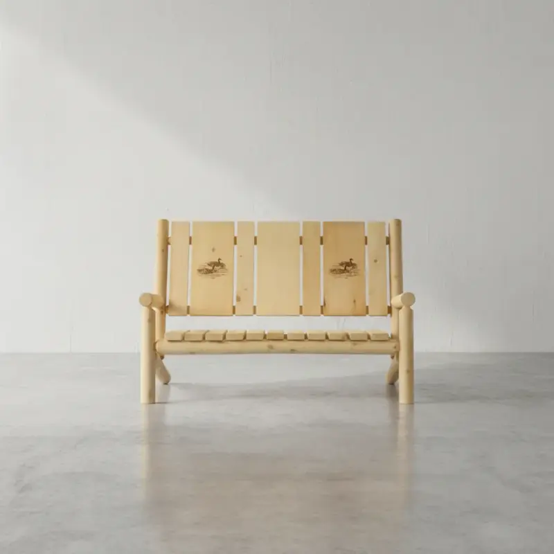 penwood furniture cedar branded back bench face on horizontal