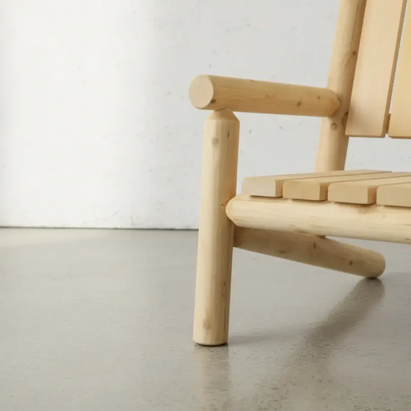 penwood furniture cedar branded back bench medium close up