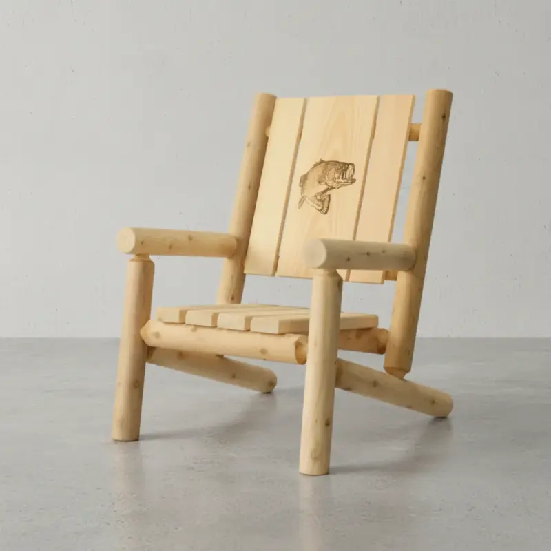 penwood furniture cedar branded back chair 45 degree angle