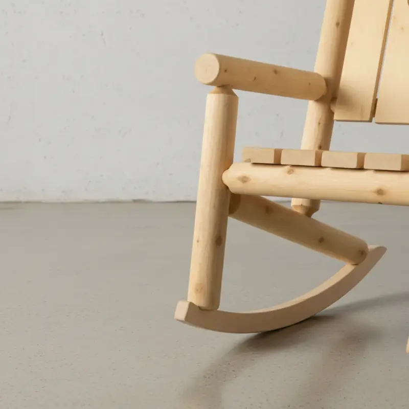 penwood furniture cedar branded back rocking chair medium close up