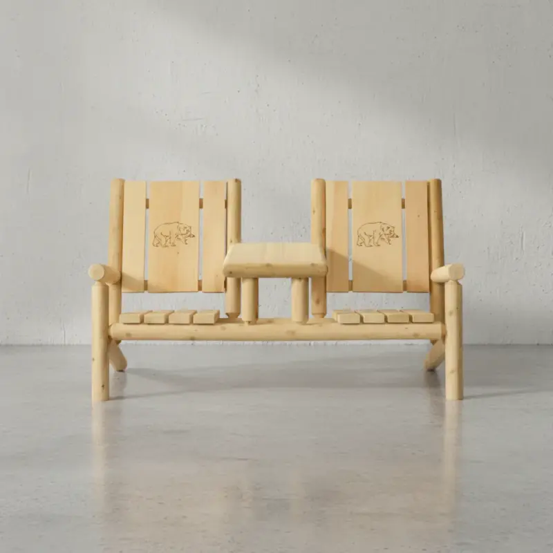 penwood furniture cedar branded back tea set face on horizontal