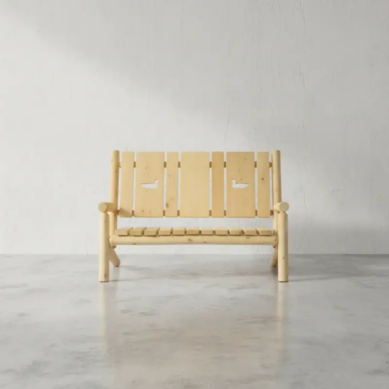 penwood furniture cedar cut back bench face on horizontal