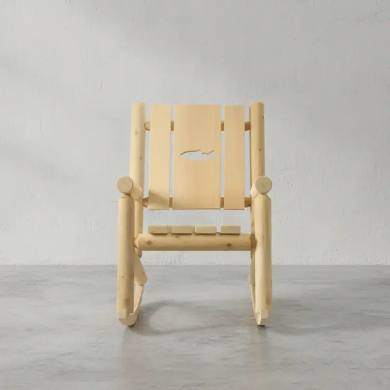 penwood furniture cedar cut back rocking chair face on horizontal