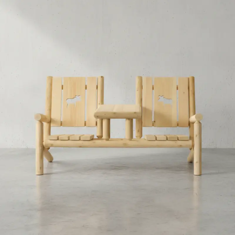 penwood furniture cedar cut back tea set face on horizontal