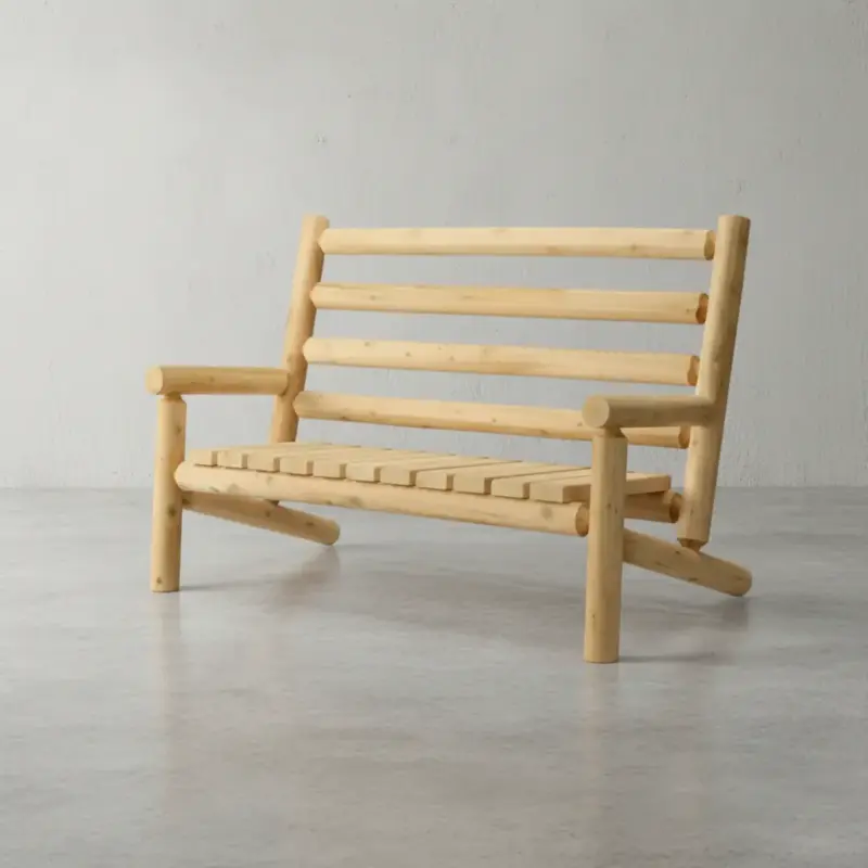 penwood furniture cedar ladder back bench 45 degree angle