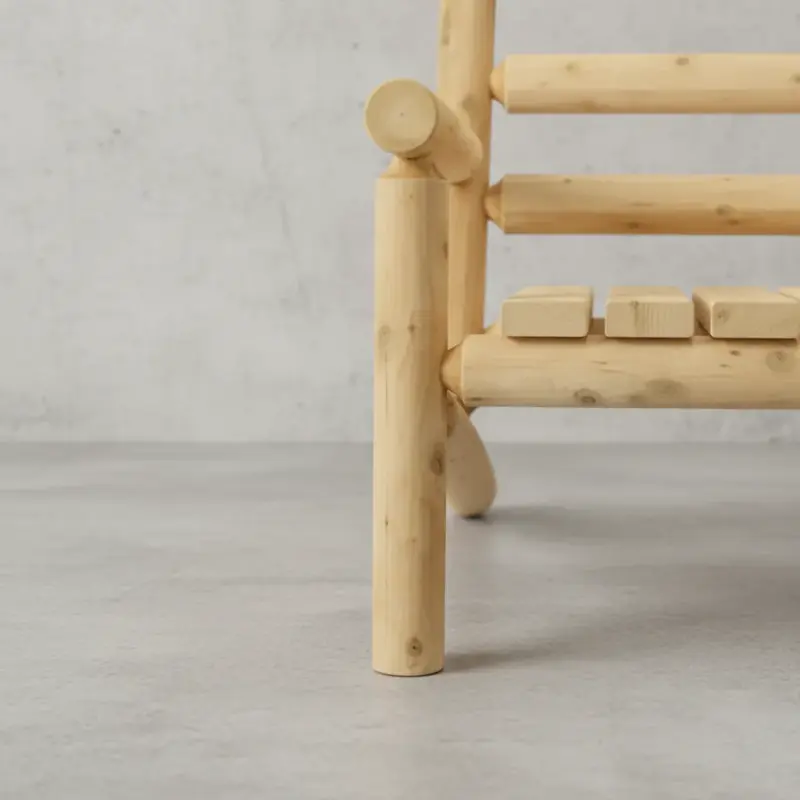 penwood furniture cedar ladder back bench medium close up