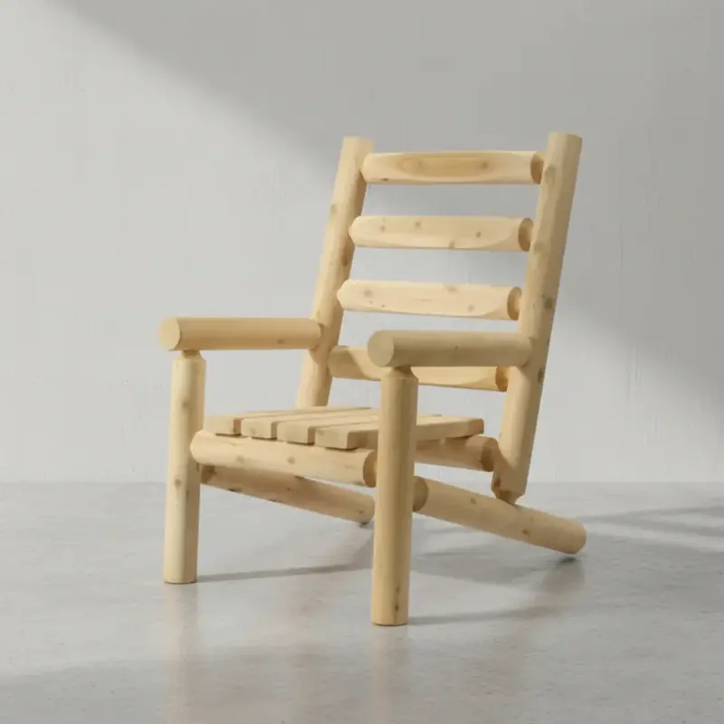 penwood furniture cedar ladder back chair 45 degree angle