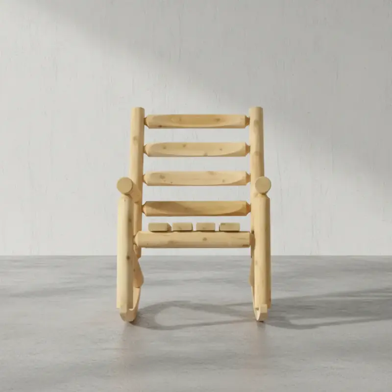 penwood furniture cedar ladder back rocking chair face on horizontal