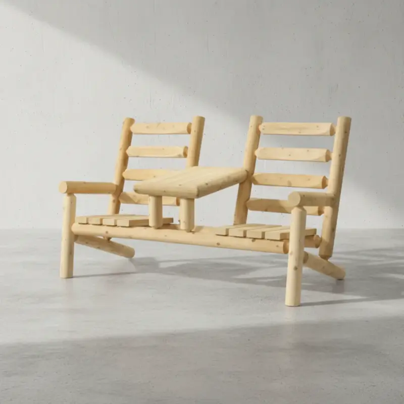 penwood furniture cedar ladder back tea set 45 degree angle