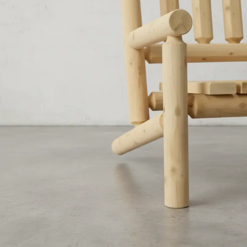 penwood furniture cedar log bench medium close up