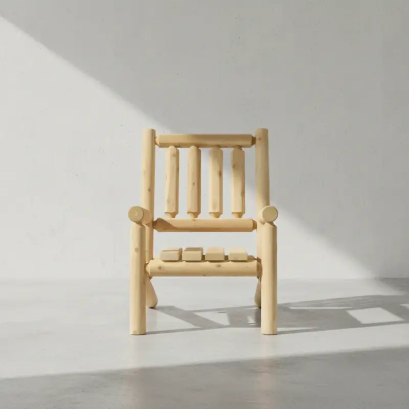 penwood furniture cedar log chair face on horizontal