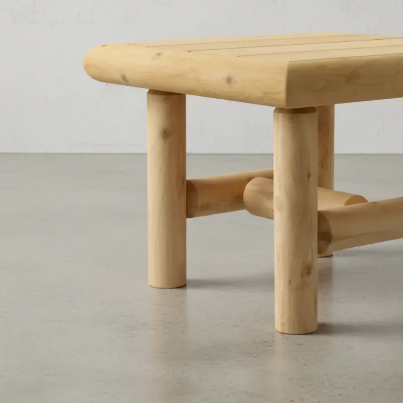 penwood furniture cedar log coffee table medium close up