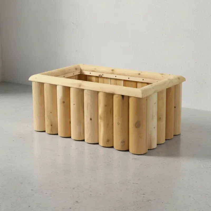 penwood furniture cedar log planter box 45 degree angle
