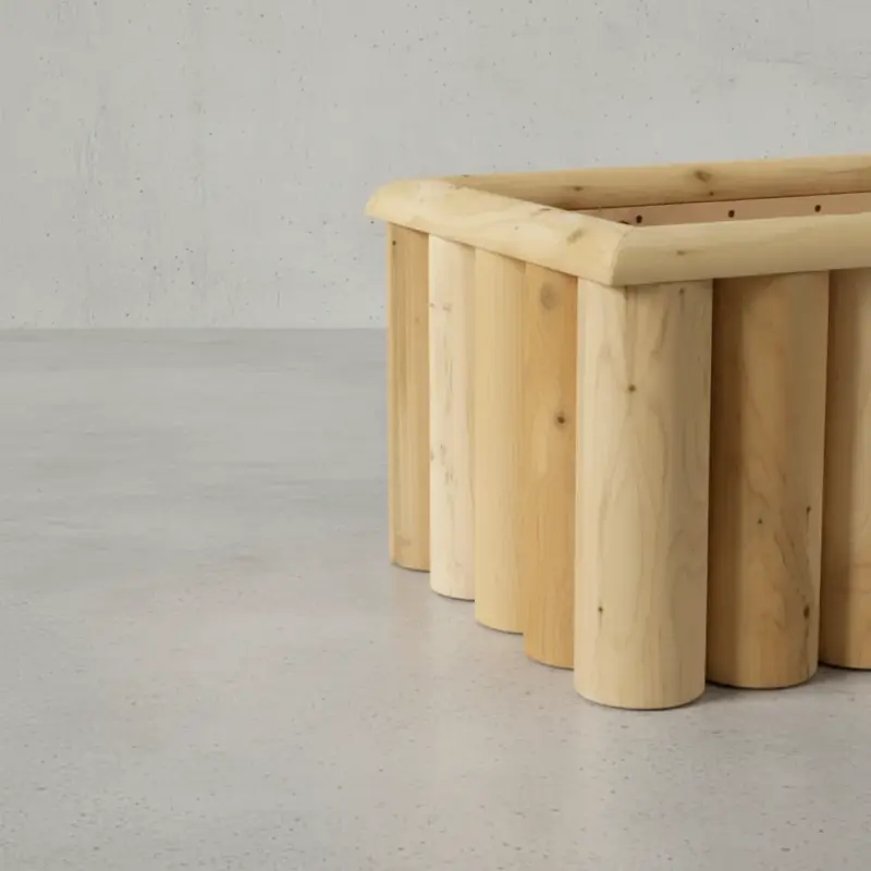 penwood furniture cedar log planter box medium close up