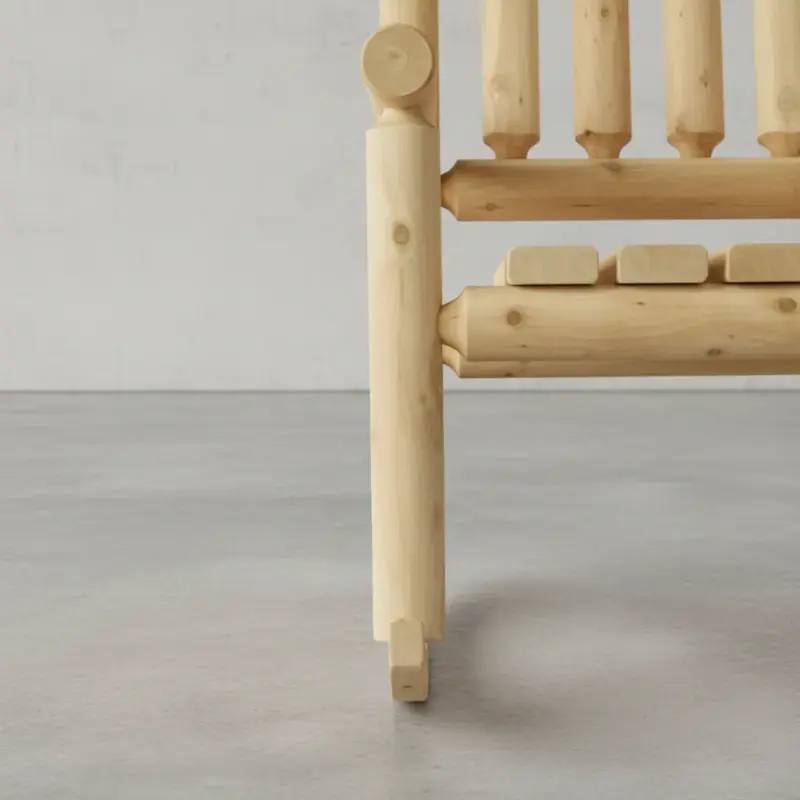 penwood furniture cedar log rocking chair medium close up