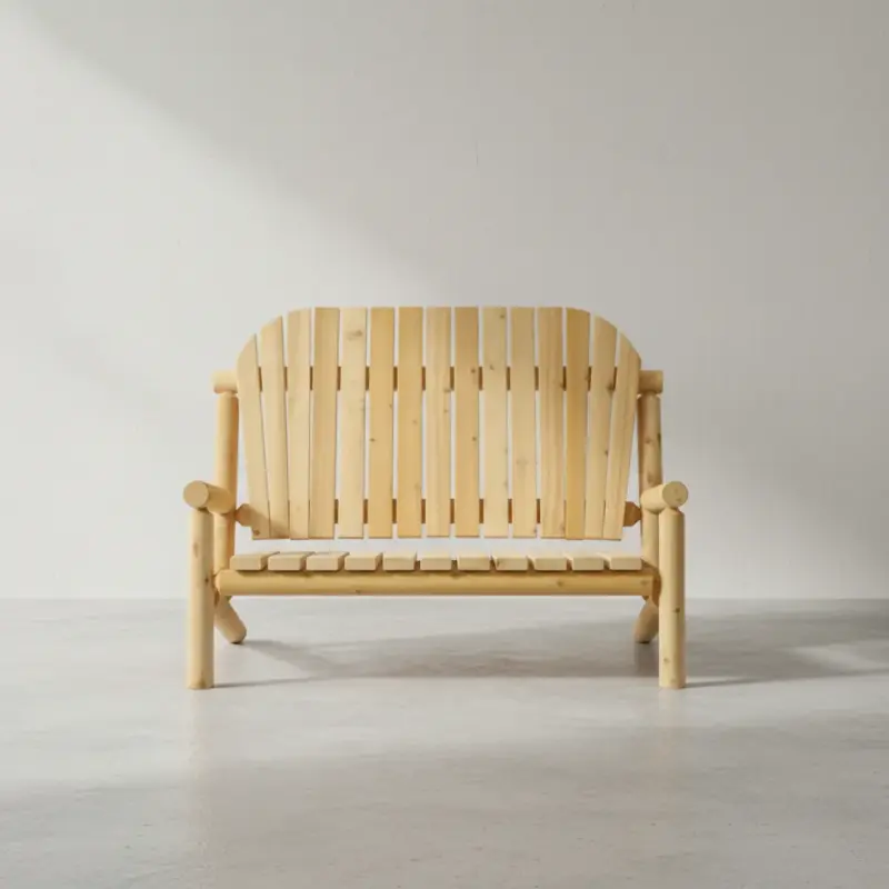 penwood furniture cedar muskoka log bench face on horizontal