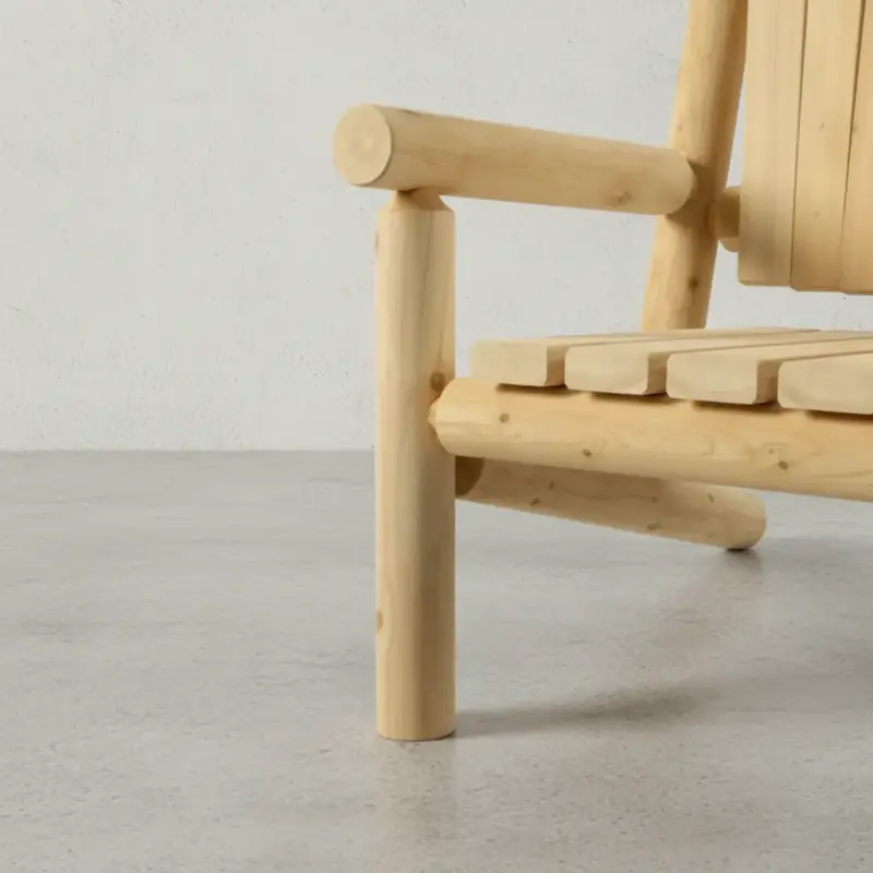 penwood furniture cedar muskoka log chair medium close up