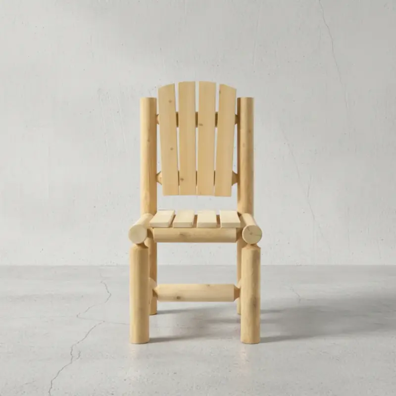 penwood furniture cedar muskoka log patio chair face on horizontal