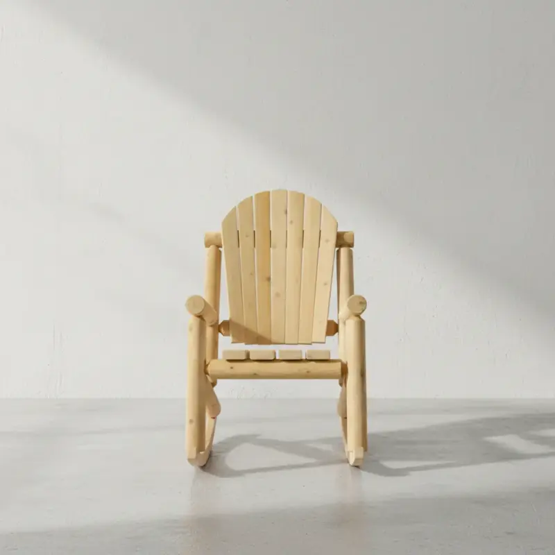 penwood furniture cedar muskoka log rocking chair face on horizontal