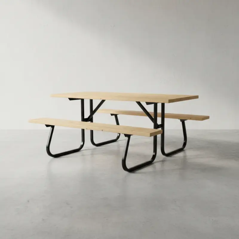 penwood furniture cedar steel frame picnic bench 45 degree angle