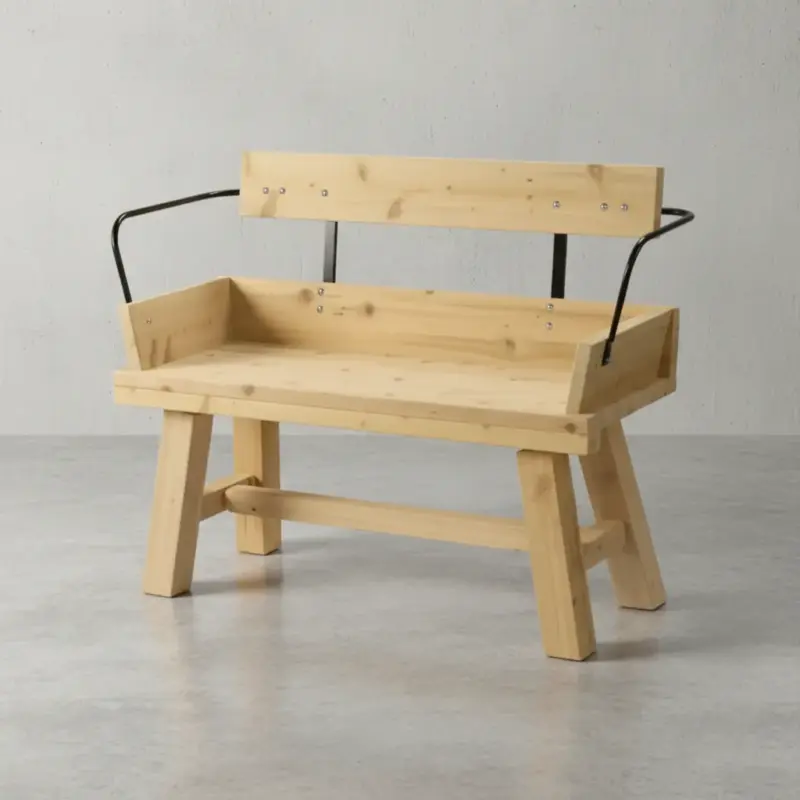 penwood furniture cedar wagon arm bench 45 degree angle