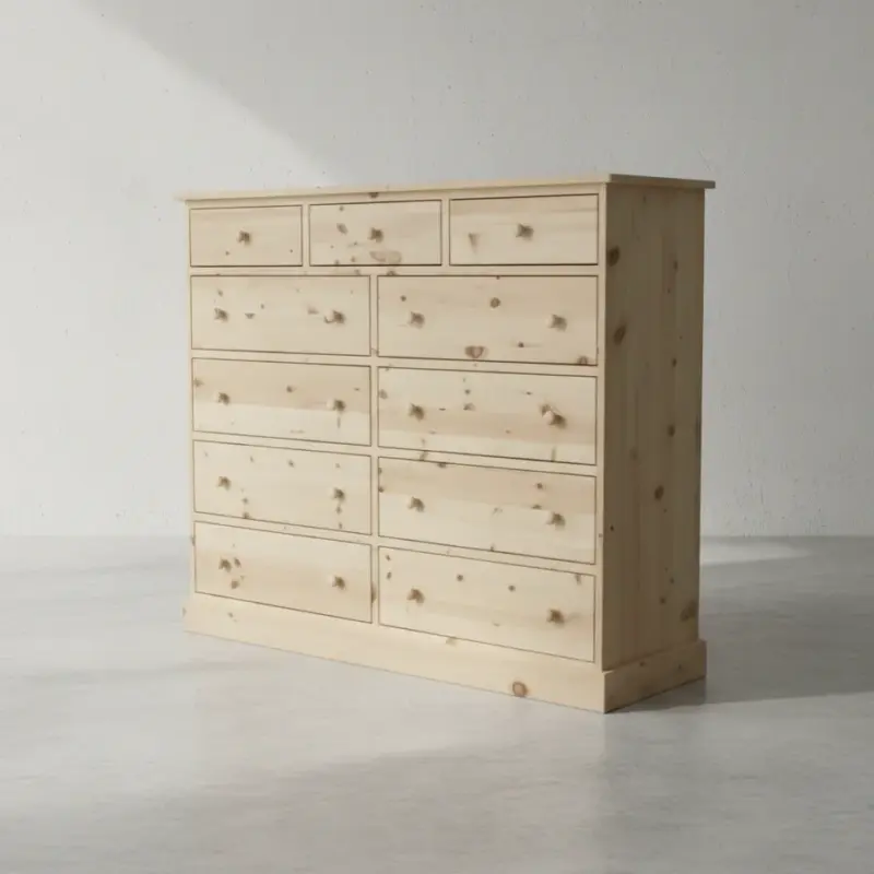 penwood furniture cottage 11 drawer mule chest ct21 45 degree angle