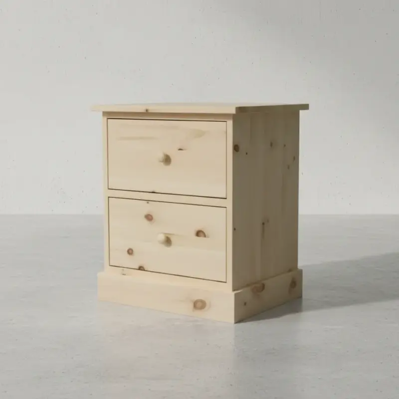 penwood furniture cottage 2 drawer night stand ct12 45 degree angle