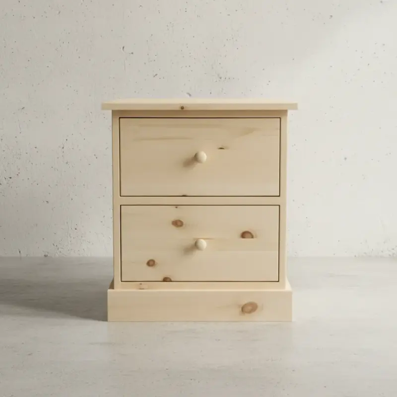 penwood furniture cottage 2 drawer night stand ct12 face on horizontal