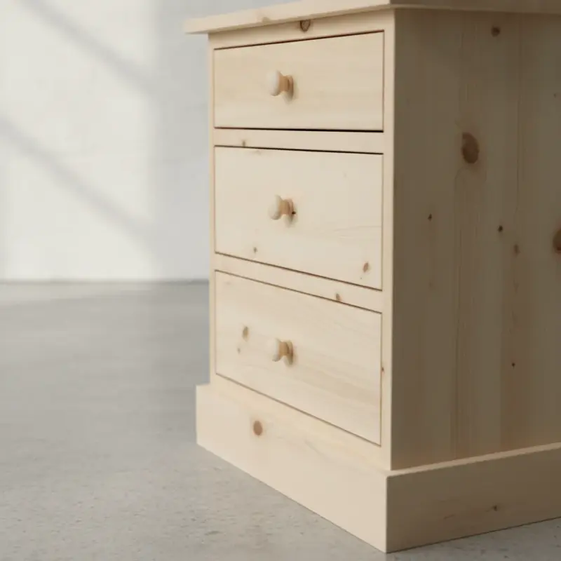 penwood furniture cottage 3 drawer night stand ct13 medium close up