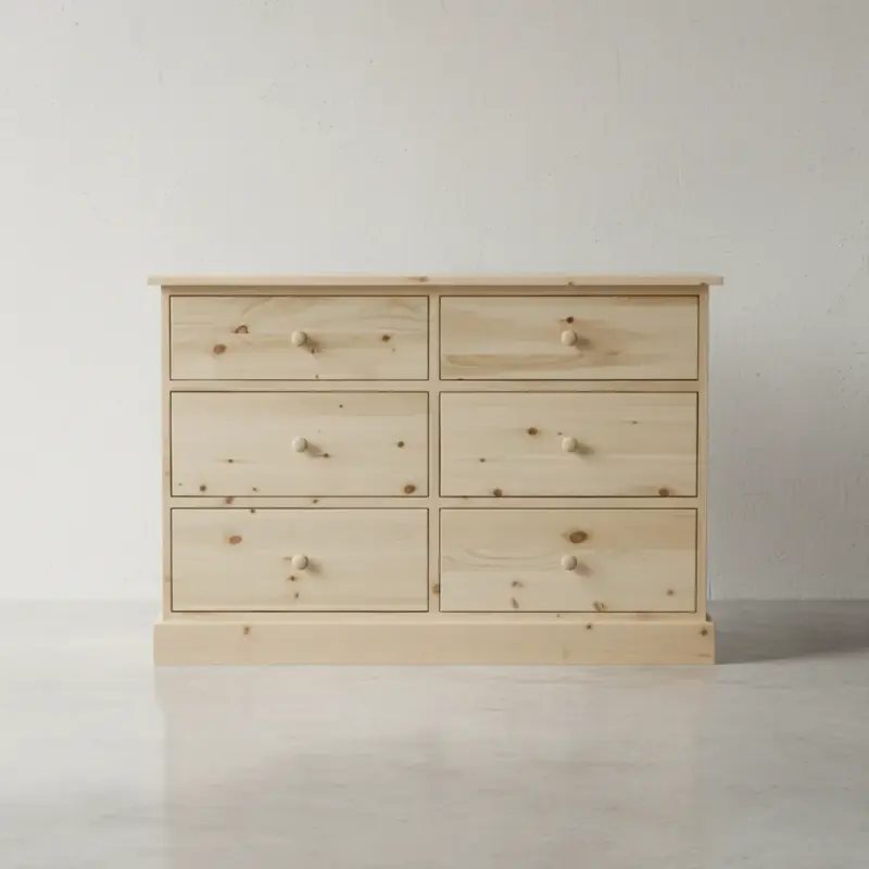 penwood furniture cottage 6 drawer dresser ct16 face on horizontal