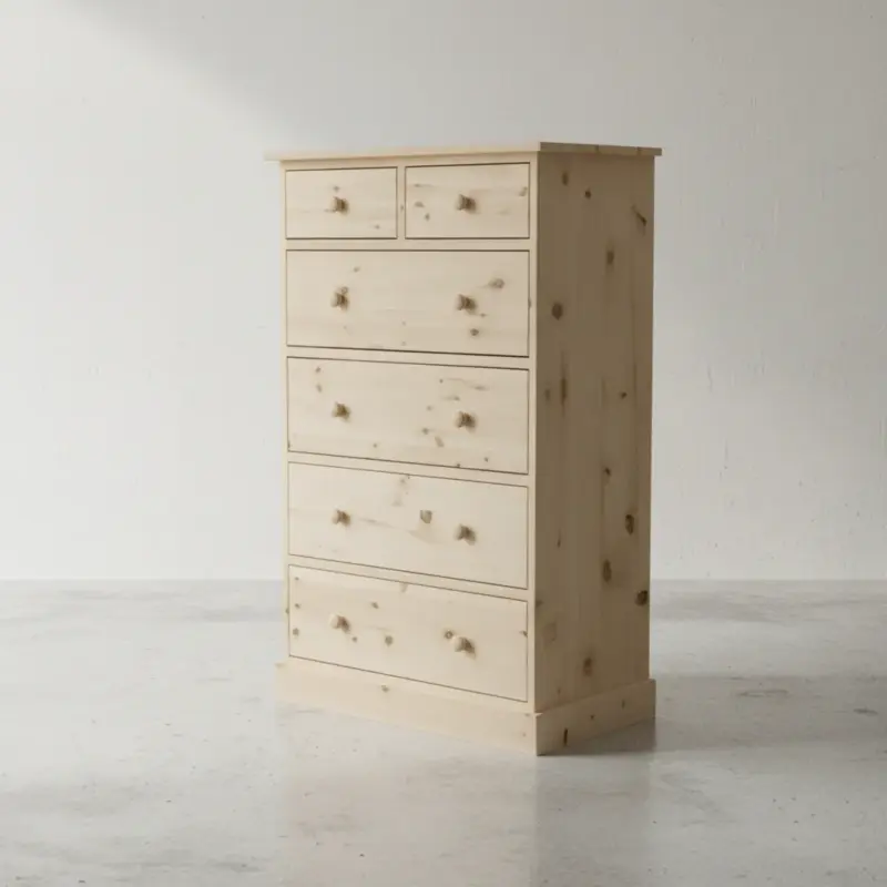 penwood furniture cottage 6 drawer hiboy ct16h 45 degree angle