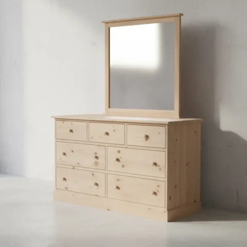 penwood furniture cottage 7 drawer dresser ct17 45 degree angle