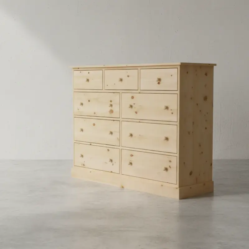 penwood furniture cottage 9 drawer dresser ct19 45 degree angle