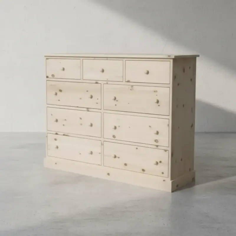 penwood furniture cottage 9 drawer mule chest ct20 45 degree angle