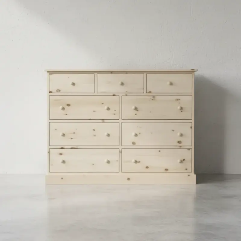 penwood furniture cottage 9 drawer mule chest ct20 face on horizontal