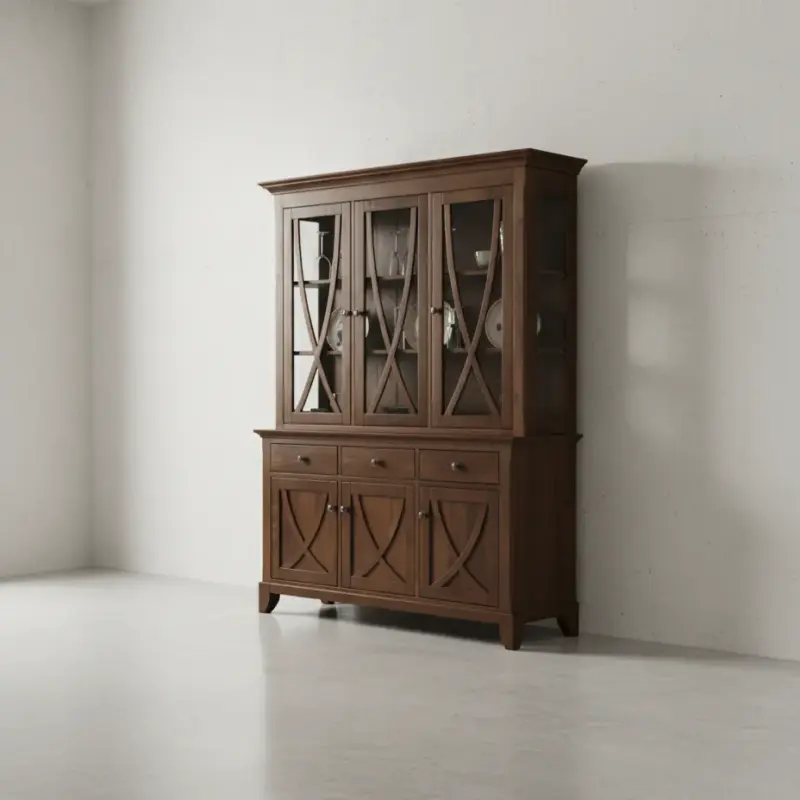 penwood furniture florence 3 door buffet and hutch fl300g 45 degree angle