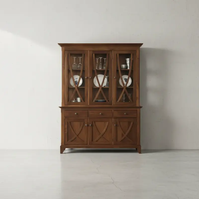 penwood furniture florence 3 door buffet and hutch fl300g face on horizontal