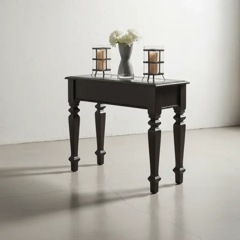 penwood furniture florentino hall table with glass 45 degree angle