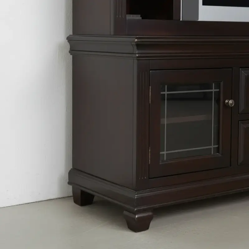 penwood furniture florentino media stand with hutch fhd84 medium close up