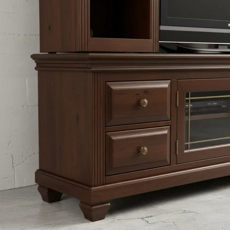 penwood furniture florentino media stand with hutch fhd84hl medium close up