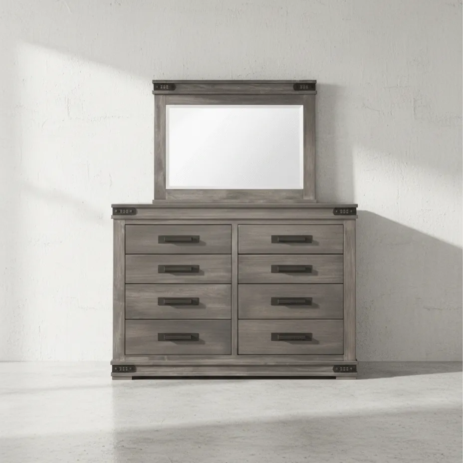 penwood furniture gastown dresser with mirror 8 drawers face on horizontal