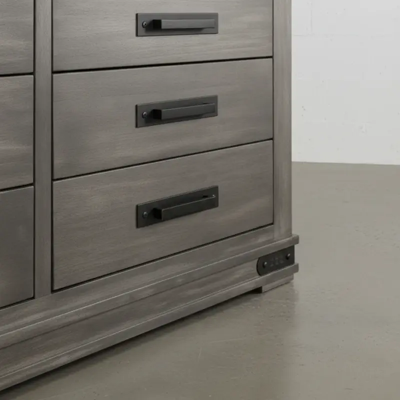 penwood furniture gastown dresser with mirror 8 drawers medium close up