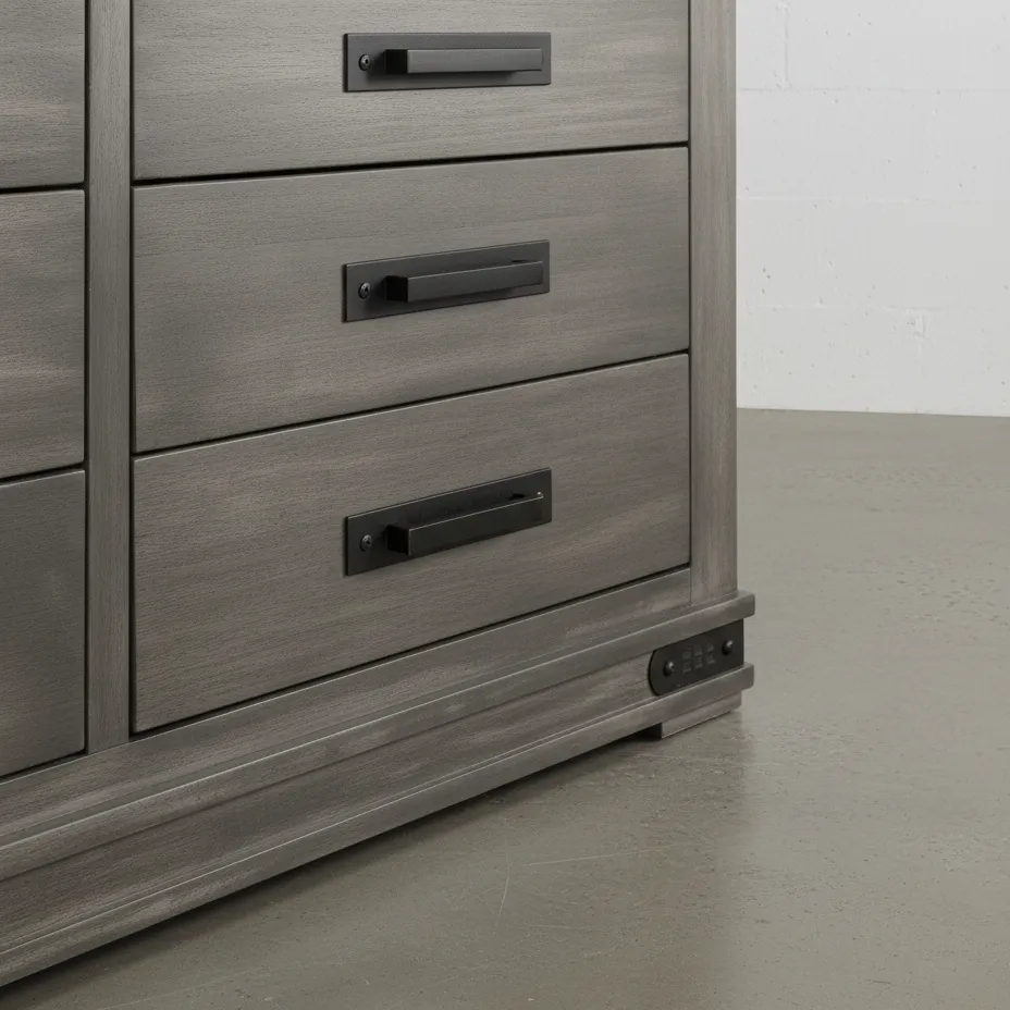 penwood furniture gastown dresser with mirror 8 drawers medium close up