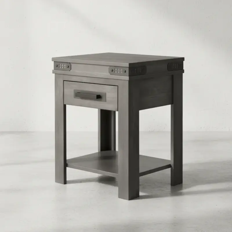 penwood furniture gastown night stand 1 drawer open 45 degree angle