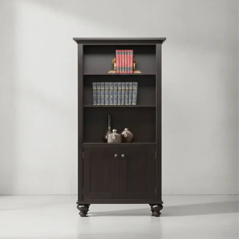 penwood furniture georgetown bookcase with doors face on horizontal