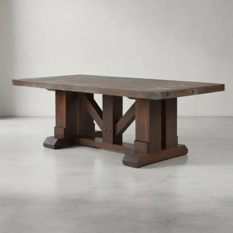 penwood furniture grimshaw rustic dining table 45 degree angle