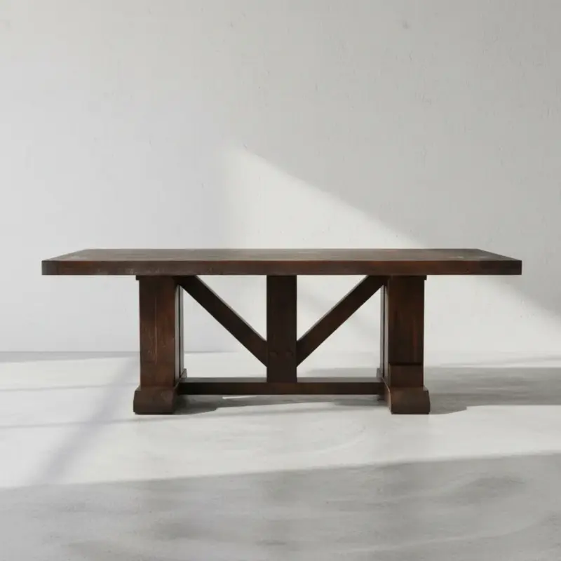 penwood furniture grimshaw rustic dining table face on horizontal