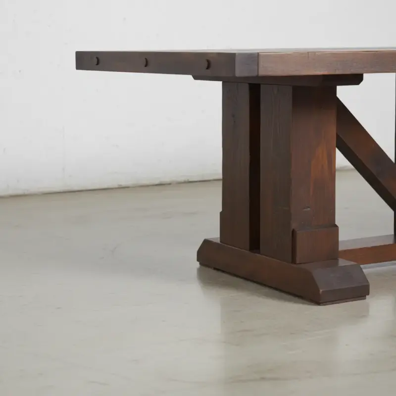 penwood furniture grimshaw rustic dining table medium close up