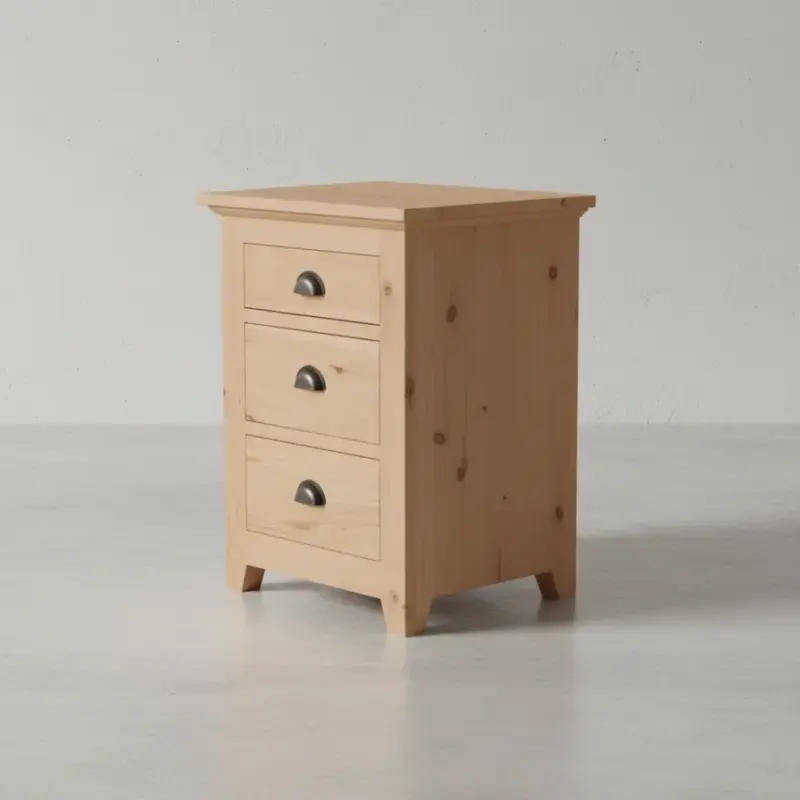 penwood furniture harvest 3 drawer nightstand 45 degree angle